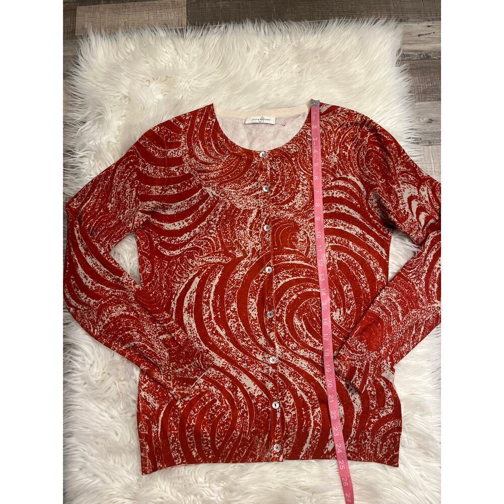 Josie Natori silk stretch knit button front cardigan sweater M - Picture 7 of 8